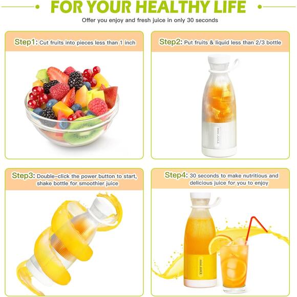 Portable Blender Mini Juicer White - Picture 6 of 6